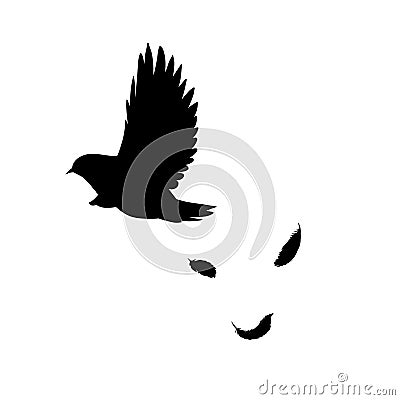 Black Flying Bird Silhouette Concept Vector Illustration