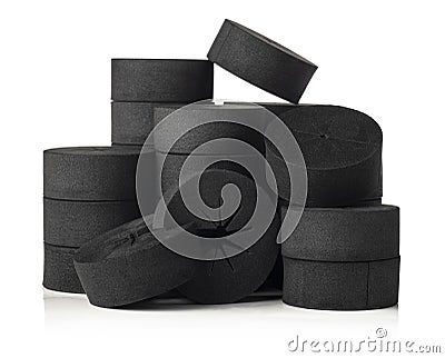 Black foam cloning collars for hidroponics and aeroponics Stock Photo