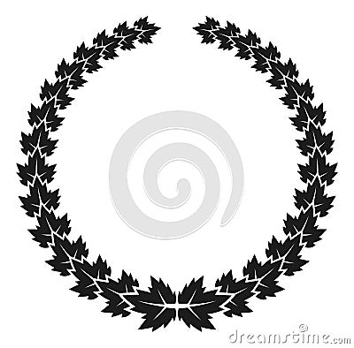 Black foliage wreath silhouette. Vintage luxury logo Vector Illustration