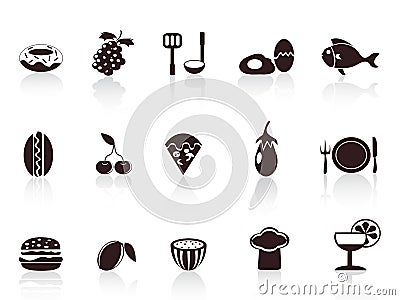 Black food icons Vector Illustration