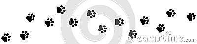 Black footprints of dogs. Paw print, animal tracks – for stock Vector Illustration
