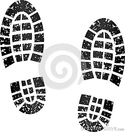 Black footprints Vector Illustration