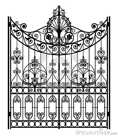 Black forged gate Vector Illustration