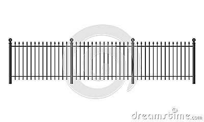 Black forged lattice fence Vector Illustration