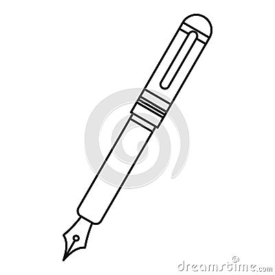 Black fountain pen icon outline Vector Illustration