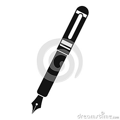 Black fountain pen icon simple Vector Illustration