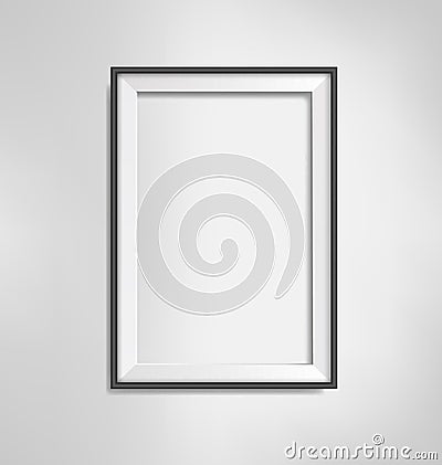 Black frame on grayscale background Vector Illustration