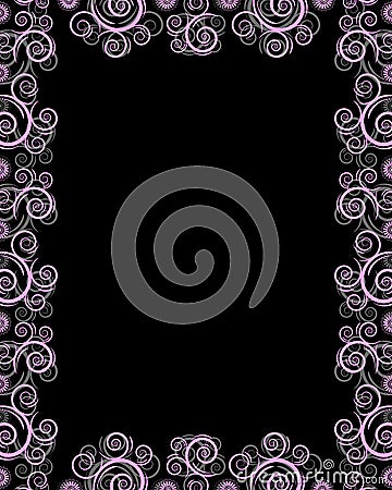 Black frame with twirls Stock Photo