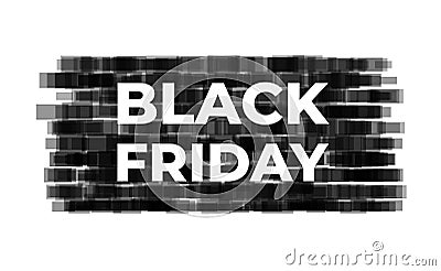 Black friday banner. The inscription on the stylized black brick wall Vector Illustration