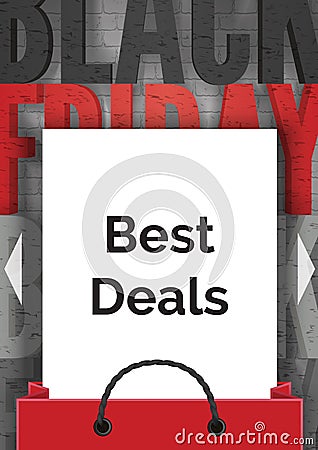 Black Friday best deals realistic vector banner template Vector Illustration