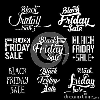 Black Friday Calligraphic Design Collection Vector Illustration