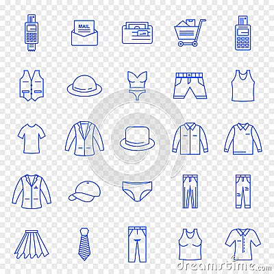 Black Friday Cloth Fashion Shopping Icon set Vector Illustration