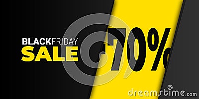 Black friday color yellow - sale template - horizontal Stock Photo