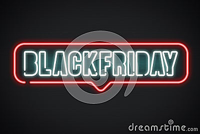 Black friday colorful neon sign Stock Photo