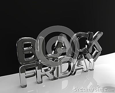 Black friday glass 3d rendering modern view Stock Photo