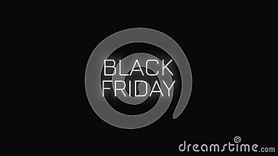 Black Friday glowing glitch banner. Stock Photo