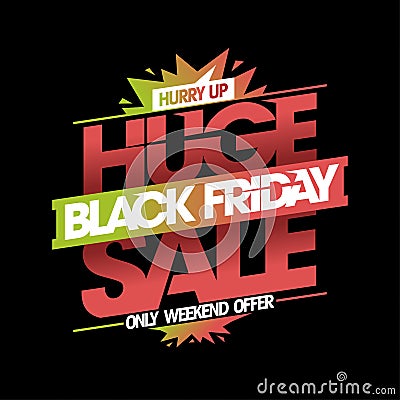 Black friday huge sale flyer template Vector Illustration