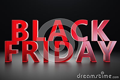 Black Friday - Only once a year, maximum discounts. Sales, joy, success. The moment. Black Friday text on the wall Cartoon Illustration