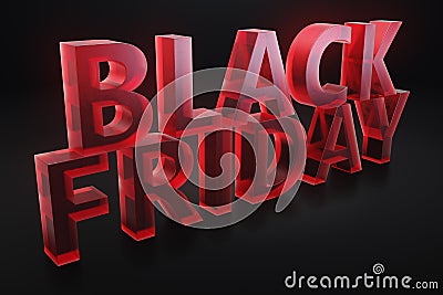 Black Friday - Only once a year, maximum discounts. Sales, joy, success. The moment. Black Friday text on the wall Cartoon Illustration