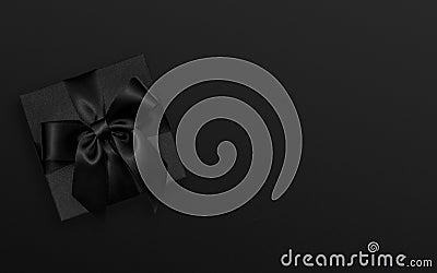 Black Friday gift, Christmas present on black background Stock Photo