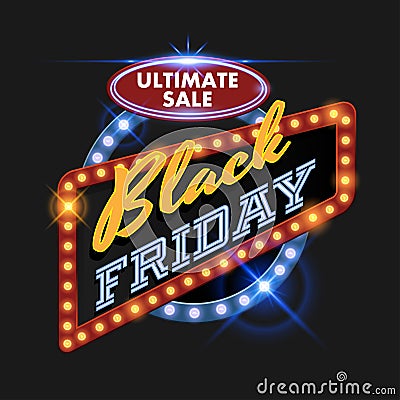 Black Friday retro billboard Stock Photo