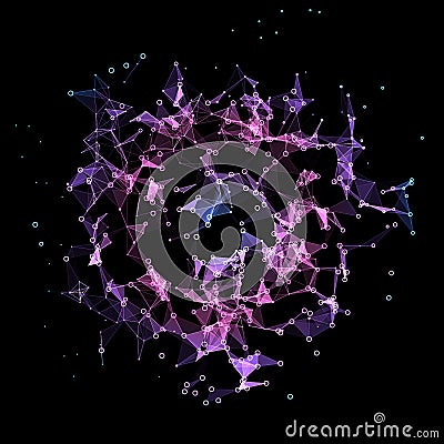 Black Friday sale abstract background. Futuristic technology style. Big data. Design with plexus. Vector Illustration