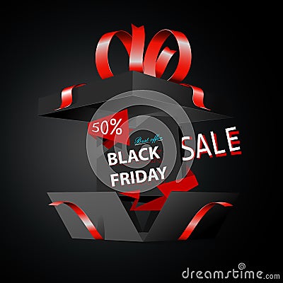 Black friday sale advertising, special offer Vector Illustration