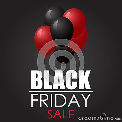 Black Friday sale. Balloons background design. Vector Illustration