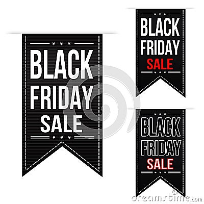 Black friday sale banner design set Vector Illustration