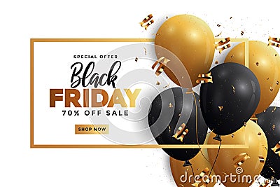 Black Friday sale banner Vector Illustration