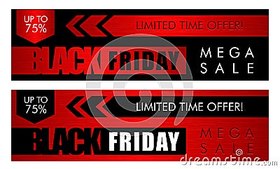 Black friday sale banner Vector Illustration