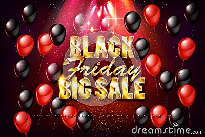 Black Friday sale, banner, poster advert. Vector Illustration