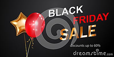 Black Friday sale banner Vector Illustration