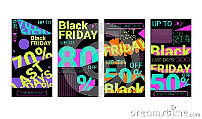 Black Friday sale banners template Cartoon Illustration
