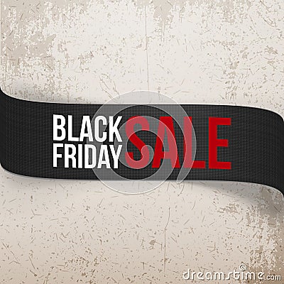 Black Friday Sale bend vector Ribbon Vector Illustration