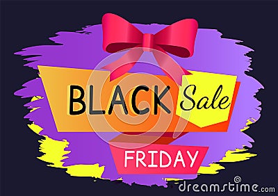 Black Friday Sale, Caption on Label with Promotion Vector Illustration