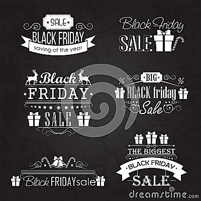 Black Friday Sale Calligraphic Designs set on Vector Illustration