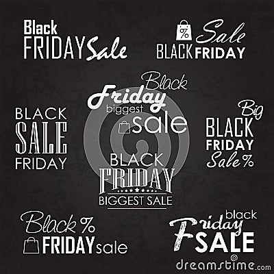 Black Friday Sale Calligraphic Designs set on Vector Illustration