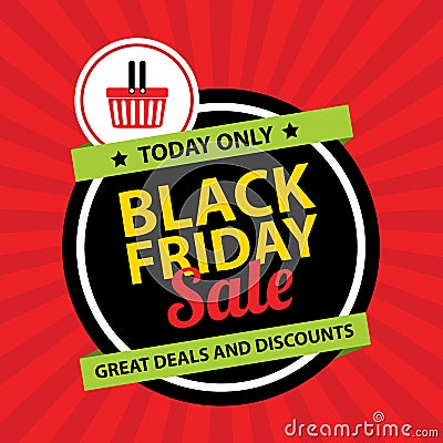 Black friday sale card Vector Illustration