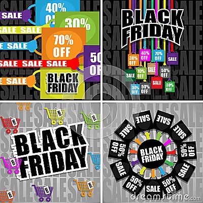 Black friday sale collection Vector Illustration