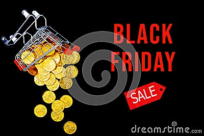 Black Friday sale, cyber Monday concept. Seasonal discount. Hot price. Best deal offer to buy goods. Stock Photo