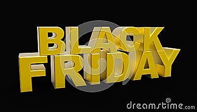 Black Friday Sale 3D Illustration Stock Photo