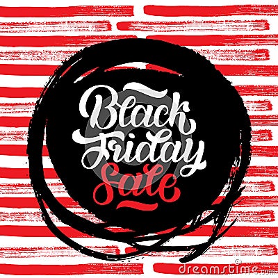 Black friday Sale handmade lettering, calligraphy background for logo, banners, labels, badges, prints, posters, web Cartoon Illustration