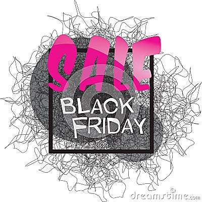 Black Friday sale inscription design template Vector Illustration