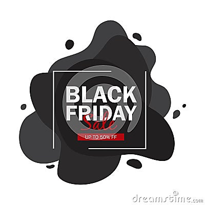 Black Friday Sale Liquid Solid Black Vector Illustration