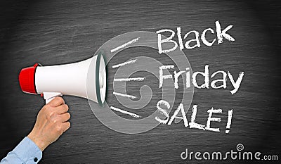 Black Friday Sale - megaphone with text Stock Photo