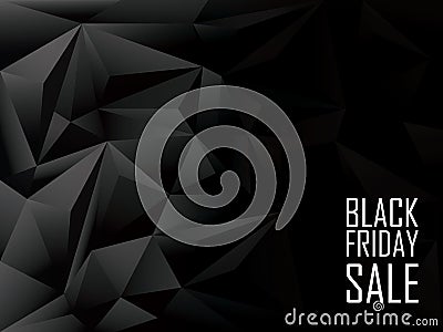 Black friday sale polygonal background. Shopping Vector Illustration