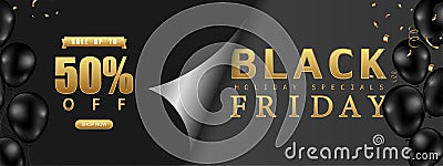 Black Friday Sale promotion, poster or banner with page curl paper concept. Luxury design. Vector Illustration