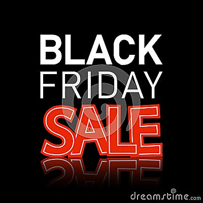 BLACK FRIDAY SALE with reflection Vector Illustration