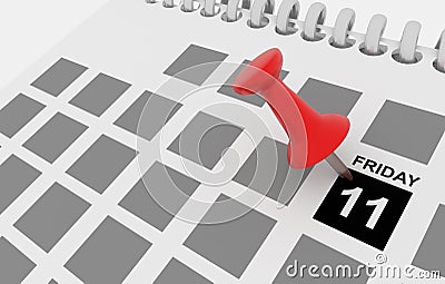 black friday sales 11 calendar - 3d rendering Stock Photo